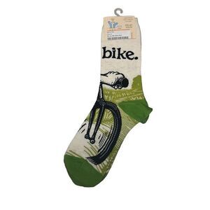 BLUE Q Womens BIKE PATH Soft Combed Cotton Blend Crew Socks Fits Shoe 5-10